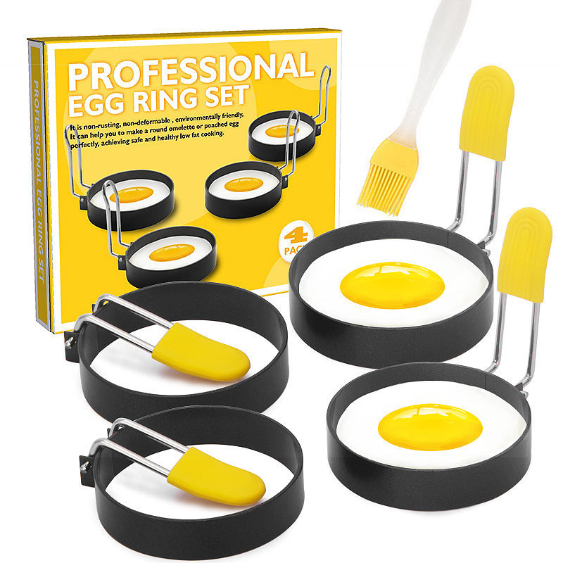 Large Stainless Steel Nonstick Fried Egg Rings Cooking Shaper with an Anti-scald Handle for English Muffins Pancake Cooking Griddle