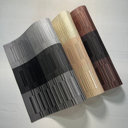 UMi Set of 4 Heat-Resistant Woven Vinyl Placemats, Non-Slip, Washable & Easy to Clean Premium PVC Table Mats for Kitchen, 17.7" x 11.8" (45x30cm)