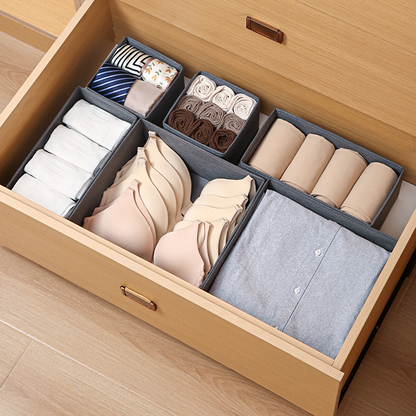 8 Pack Underwear Drawer Organizers, Foldable Closet Storage Bins, and Dresser Dividers for Clothes, Socks, Scarves, Ties