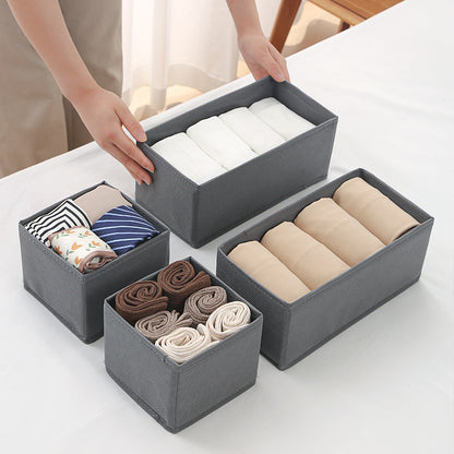 8 Pack Underwear Drawer Organizers, Foldable Closet Storage Bins, and Dresser Dividers for Clothes, Socks, Scarves, Ties