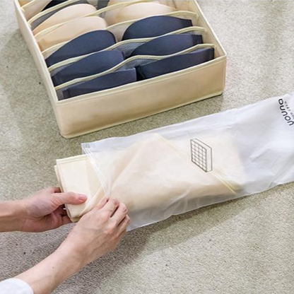 3 Pack Foldable Closet Organizer Soft Fabric Dresser Drawer Divider Storage Bins for Bra Underwear Socks Ties Lingerie