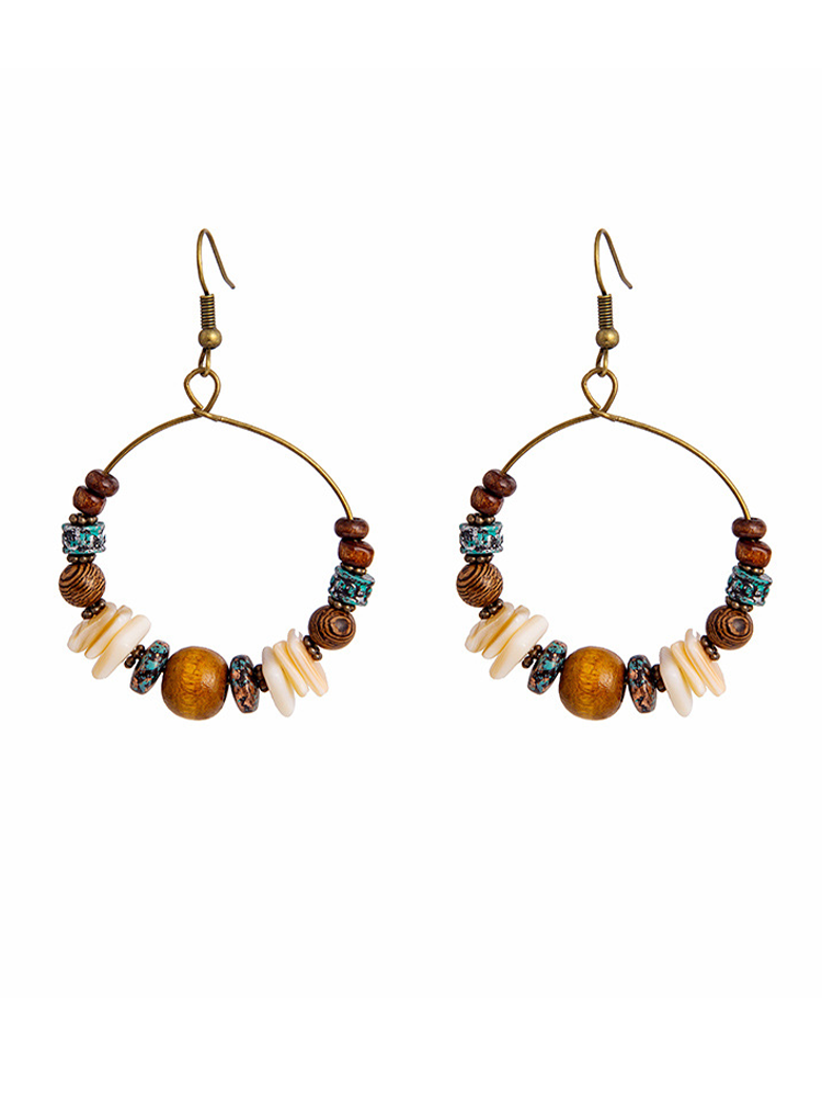 Vintage Boho Statement Drop Dangle Earrings Bohemian Ethnic Handmade Beaded Charms Jewelry for Women Girls