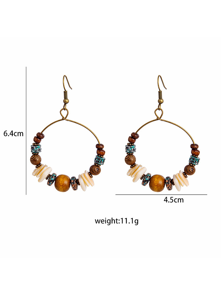 Vintage Boho Statement Drop Dangle Earrings Bohemian Ethnic Handmade Beaded Charms Jewelry for Women Girls