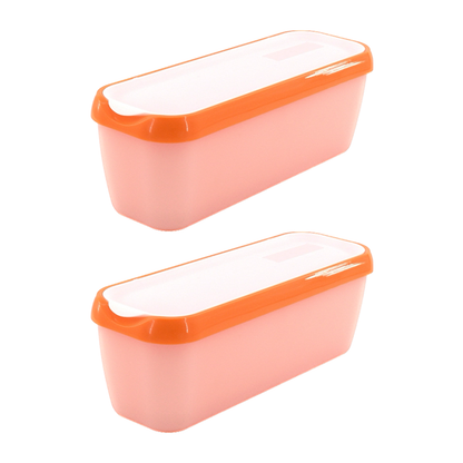 2 Pack Reusable Freezer Storage Ice Cream Container With Lids for Sorbet, Frozen Yogurt, and Gelato, BPA FREE, Dishwasher Safe, Double Insulated, Non-Slip Base, 1.5 Quart