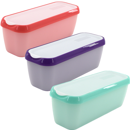 2 Pack Reusable Freezer Storage Ice Cream Container With Lids for Sorbet, Frozen Yogurt, and Gelato, BPA FREE, Dishwasher Safe, Double Insulated, Non-Slip Base, 1.5 Quart