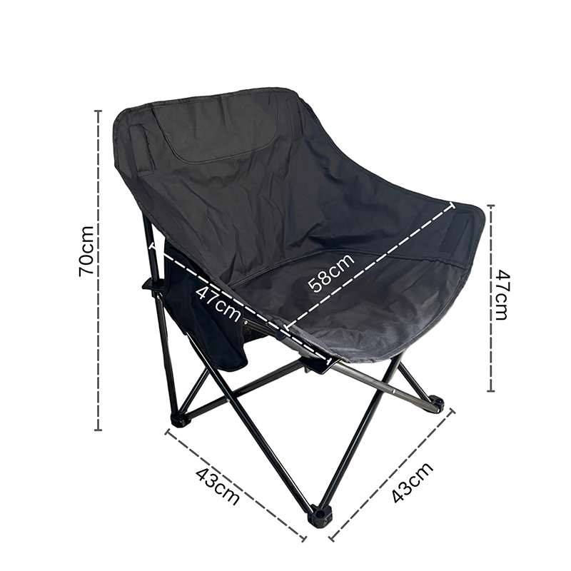 Compact Folding Portable Moon Chair with Side Pockets and Storage Bag for Outdoors Fishing, Hiking, Backpacking, Picnic, Beach, and Travel, Supports up to 200 lbs