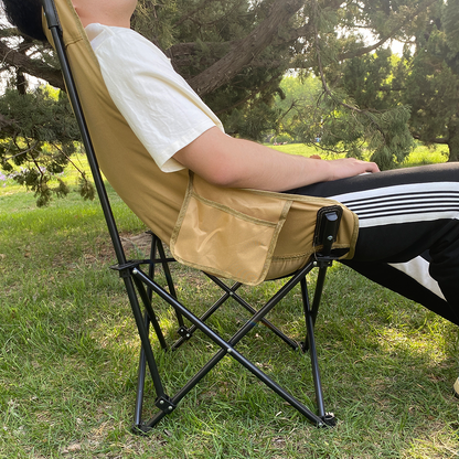High-back Portable Lightweight Compact Camping Foldable Chair with Storage Bag for Hiking Fishing Beach
