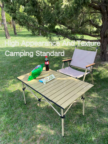 Folding Portable Picnic Camping Table Carbon Steel Roll-up Table with Easy Carrying Bag for Outdoor, Beach, Backyard, BBQ, Party, Patio, Picnic
