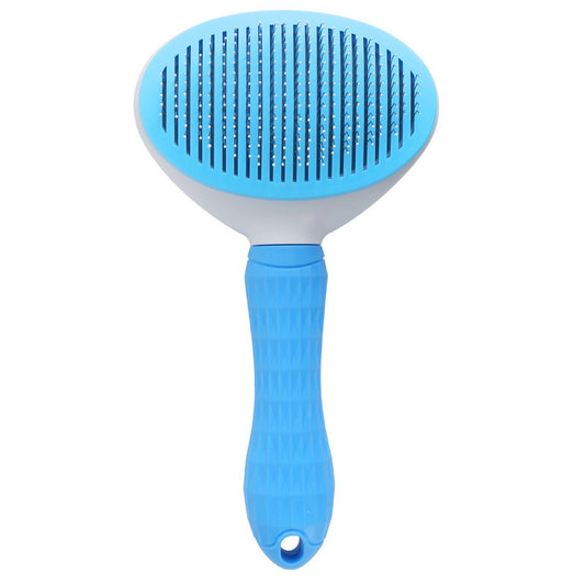 Dog & Cat Self Cleaning Slicker Brush with Massage Particles, Removes Loose hair & Tangles, Skin Friendly & Promotes Circulation