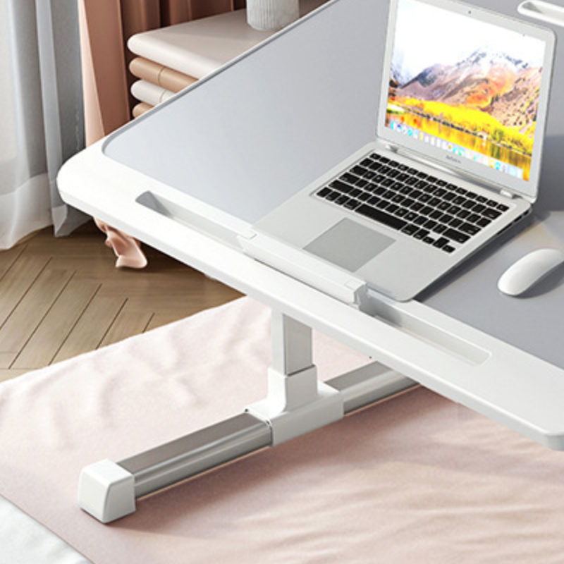Adjustable Computer Tray Laptop Stand, Portable Desk for Bed or Sofa with Anti-slip Leather, Removable Stopper, Book Stand, and Drawer