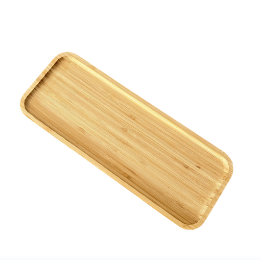 Bamboo Wood Serving Tray, 36x15cm Rectangular Decorative Wood Plates for Serving Food Dessert Appetizer Finger Food Cheese Boards Fruit Cookie